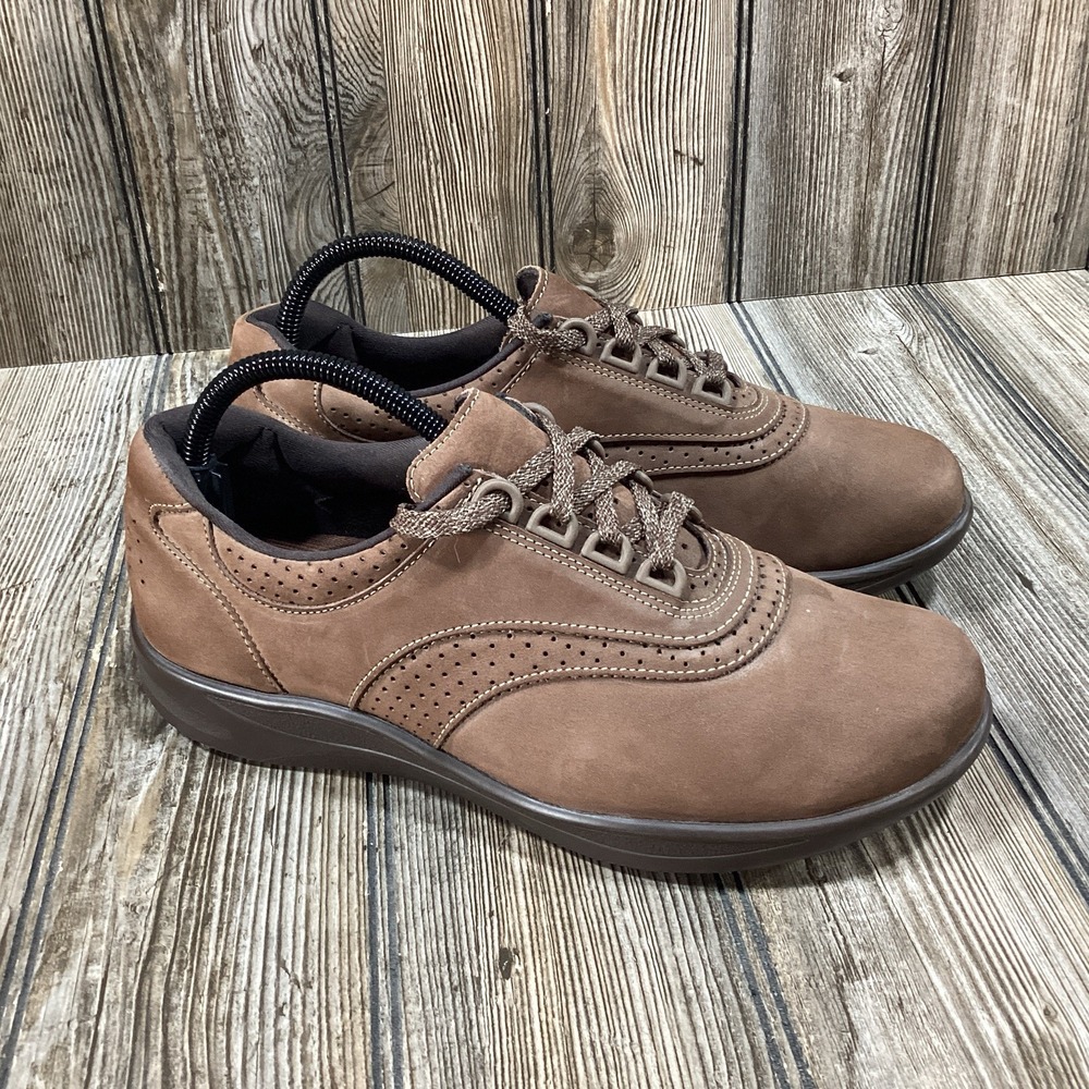 SAS Free time Suede Brown Leather Walking Comfort Shoes USA Made Size 8.5 M US